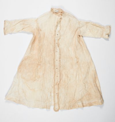 Vestito da bambino bianco in cotone con frange all